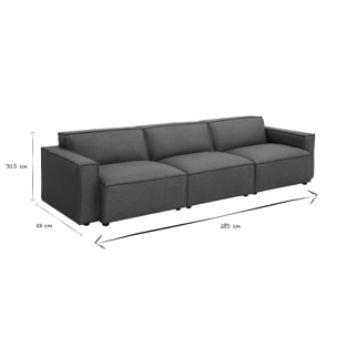 Canapé modulable vintage 4 places en cuir marron SPLIT