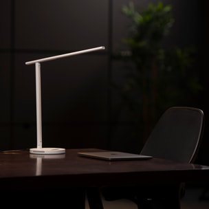 Forlight Avance Flexo led táctil con Regulador de Intensidad y Temperatura de luz. Cargador para móvil de inducción. Blanco.