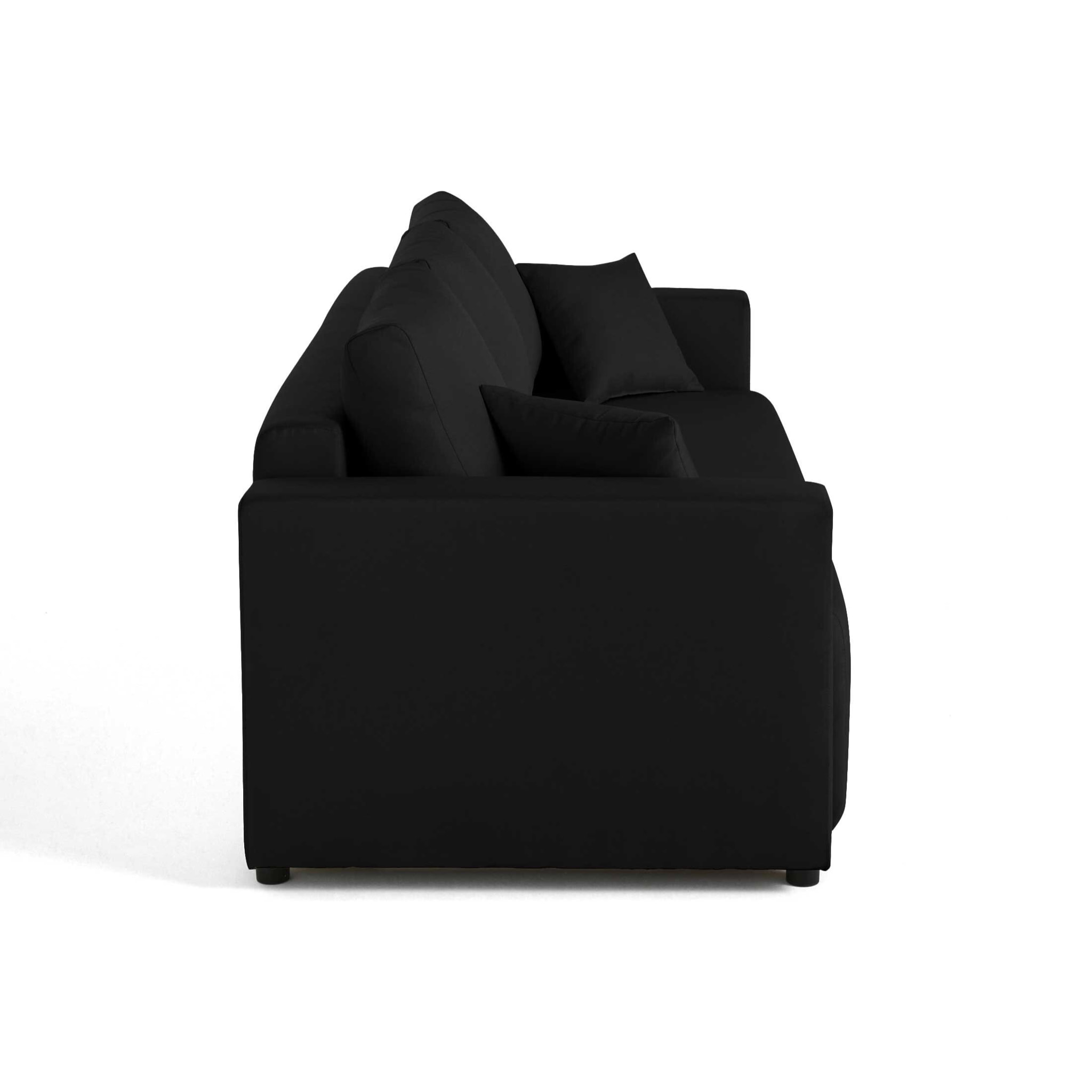 Regala - canapé 3 places - convertible avec coffre - en tissu - Noir