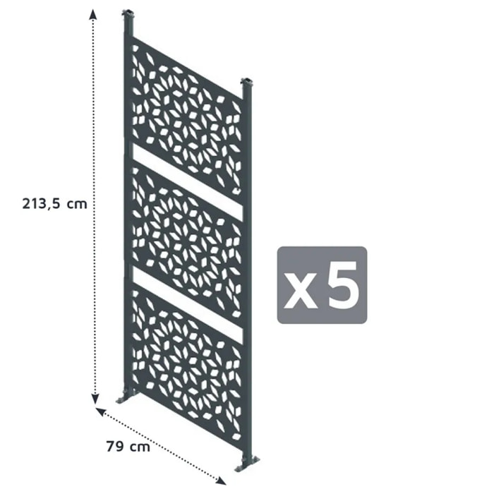 Lot de 5 claustras pour carport Libeccio