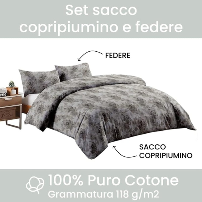 Intrecci – Set sacco piumino e federe in cotone Matrimoniale