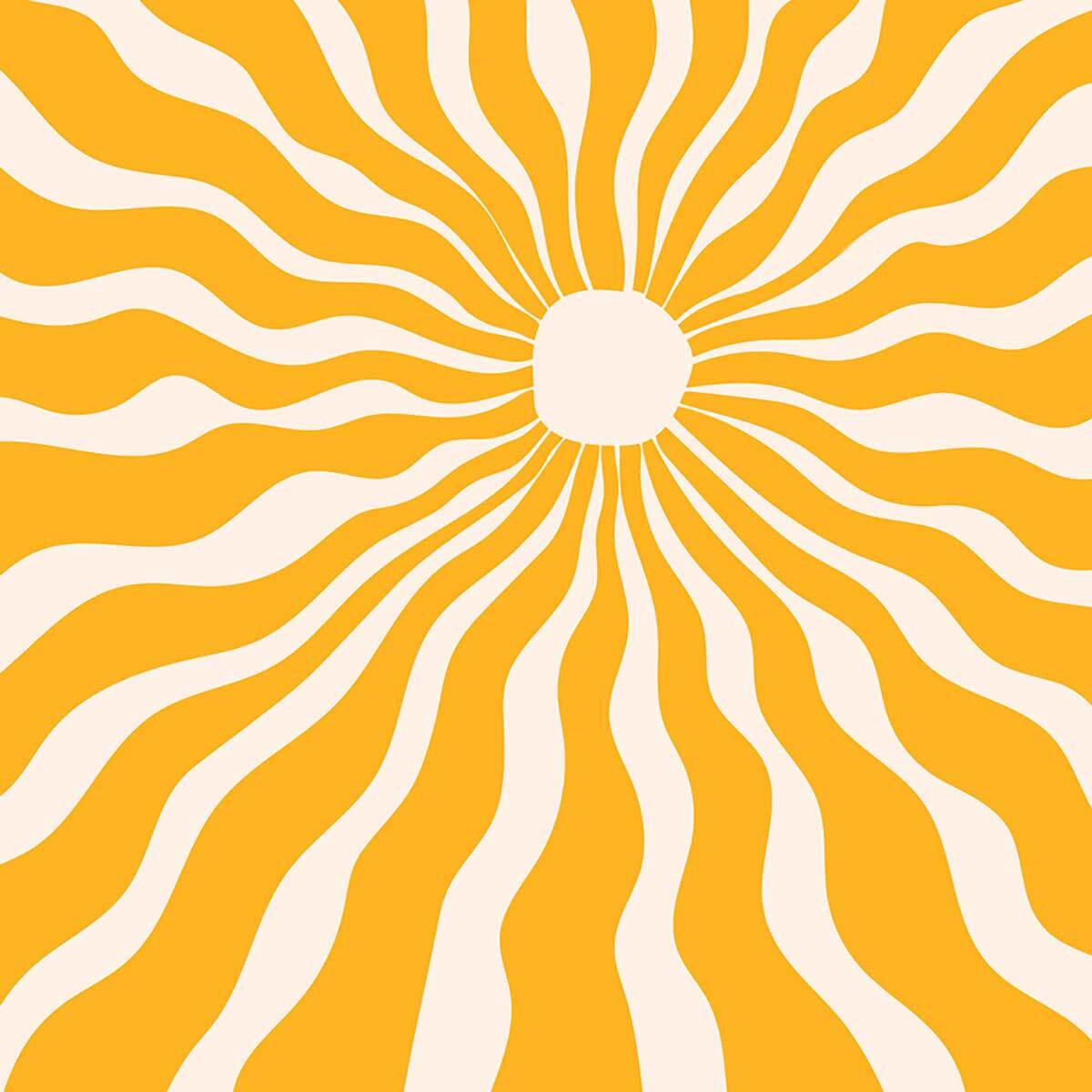 Tableau soleil rayons ondulés Toile imprimée