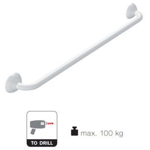 Barre de redressement ou d'appui ECO Acier Inox 30cm Blanc Spirella