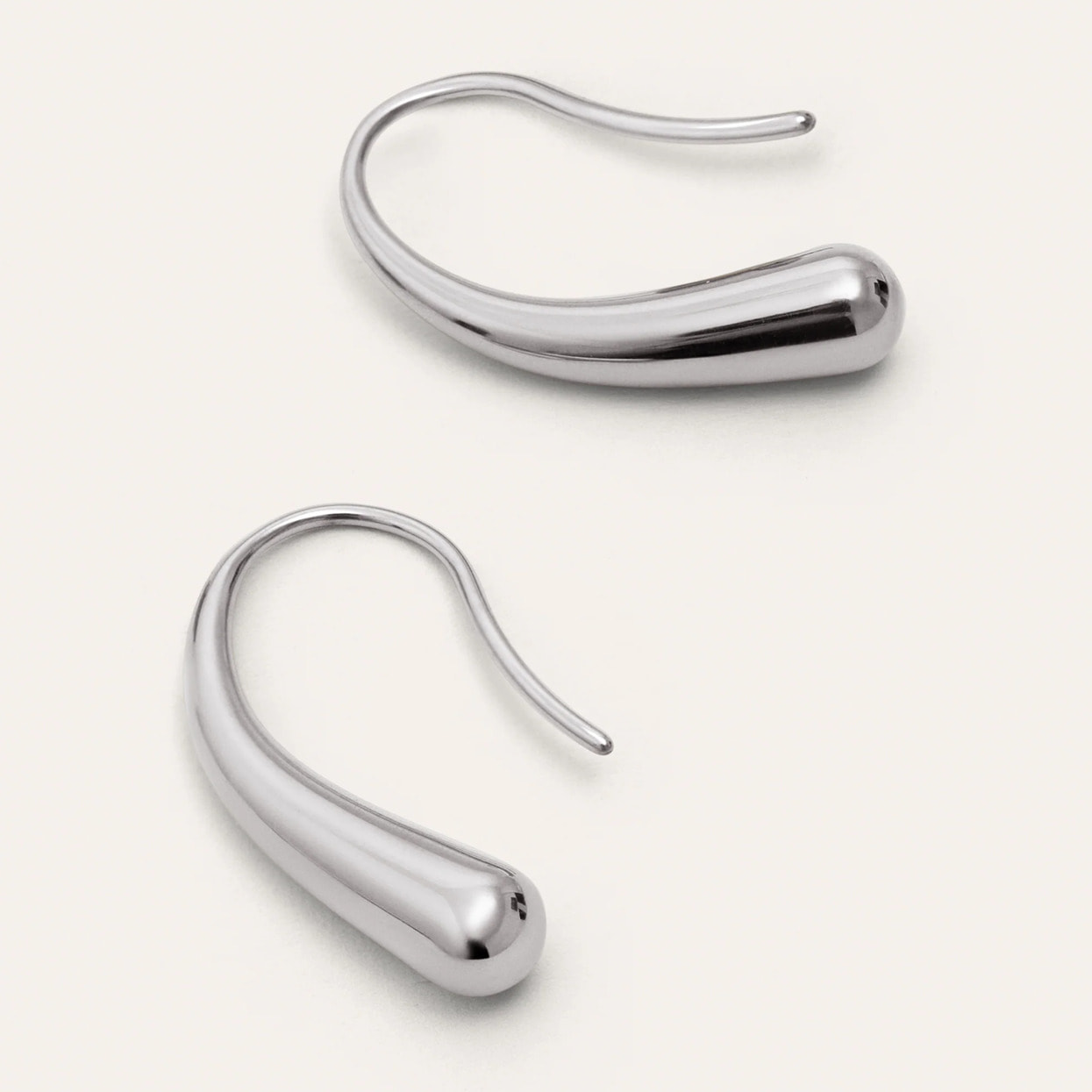 Pendientes Long Gota Acero