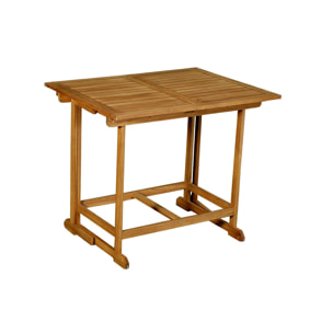 Set d'une table extensible avec rangements et de 4 chaises pliantes en bois massif CARMEN