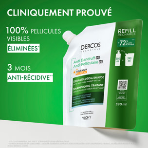 Dercos - Éco-Recharge Shampooing Traitant Pellicules & Démangeaisons Cheveux Normaux à Gras