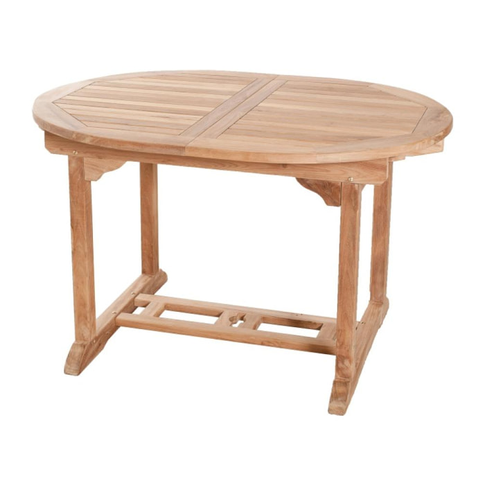 HARRIS - Table de jardin 4/6 personnes - ovale extensible 120/180 x 90 cm en bois Teck