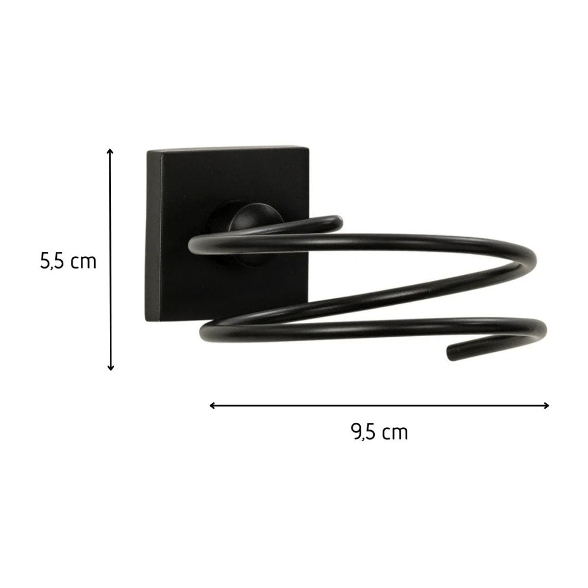 Support sèche cheveux en zinc noir mat Fackelmann New York