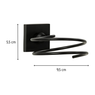 Support sèche cheveux en zinc noir mat Fackelmann New York