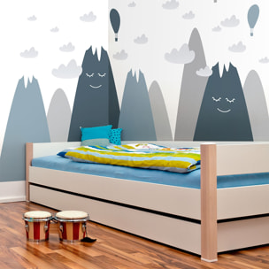 Stickers muraux enfants - Décoration chambre bébé - Autocollant Sticker mural géant enfant montagnes scandinaves BOYKA