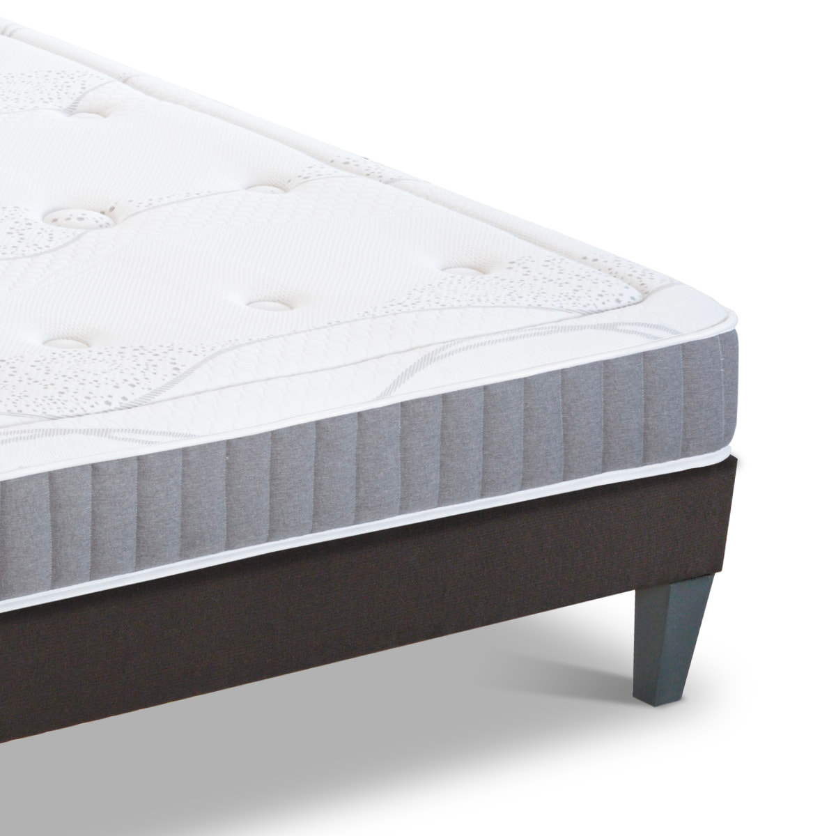 Ensemble Matelas Intuition & Sommier KIT15, Mémoire de Forme, technologie Tri-Lattes, Soutien Ferme, Mousse Haute Densité Recyclée