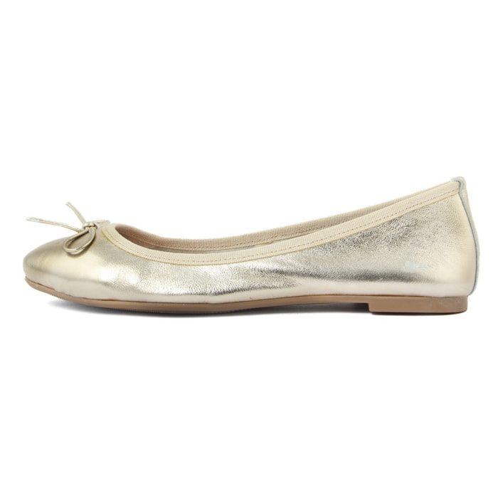Ballerine Donna In Pelle Colore Dorato-