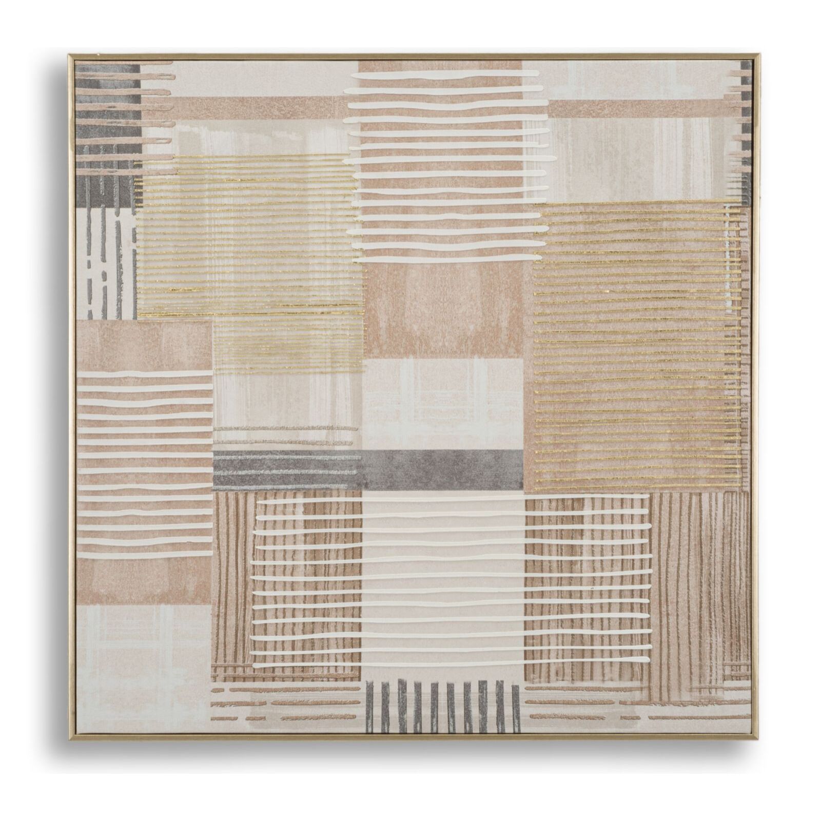 STAMPA DIPINTA SU TELA LIGNES C/CORNICE -B- CM 60X3X60