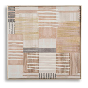 STAMPA DIPINTA SU TELA LIGNES C/CORNICE -B- CM 60X3X60