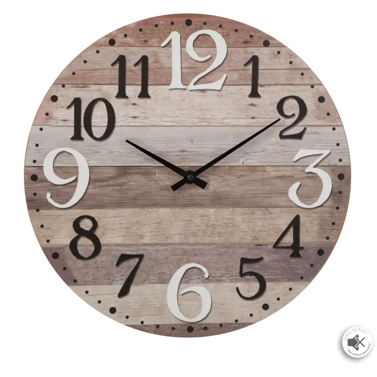 Horloge - bois - D38 cm