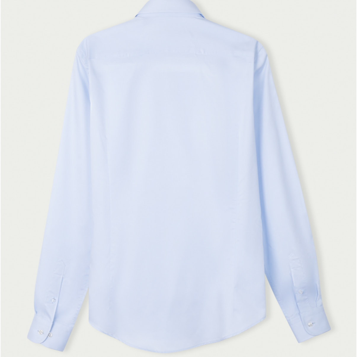Camicia Uomo 1 Bottone Italiano Slim Satin Unito Celeste
