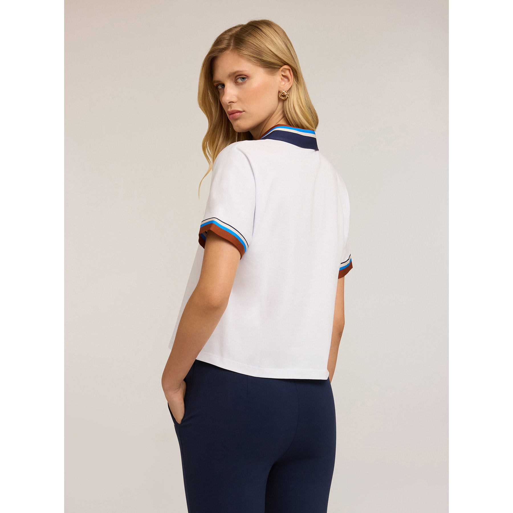 Motivi - Polo con bordes a rayas - Blanco