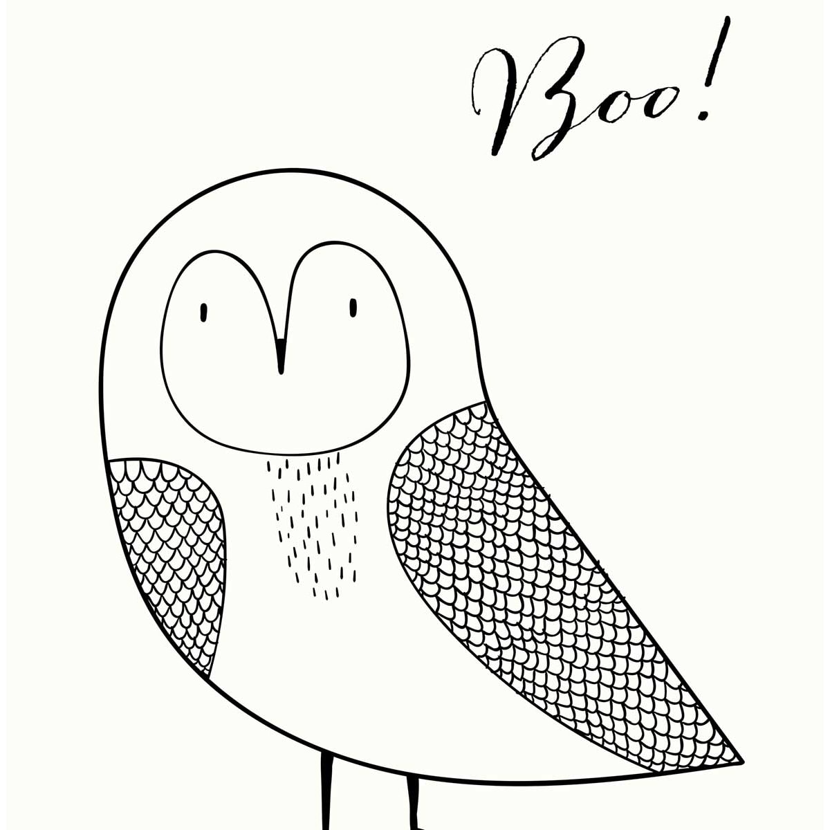 Affiche dessin ""hibou boo"" Affiche sous cadre noir
