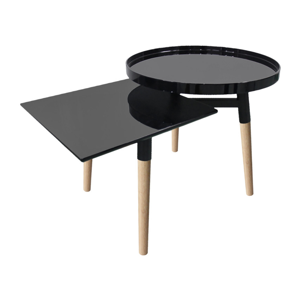 Tavolino Butler 200 in bambù e MDF nero lucido