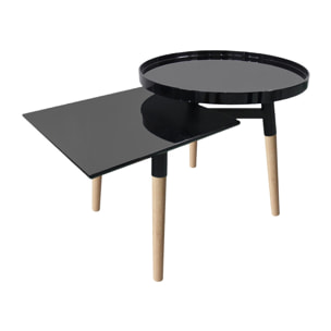 Tavolino Butler 200 in bambù e MDF nero lucido