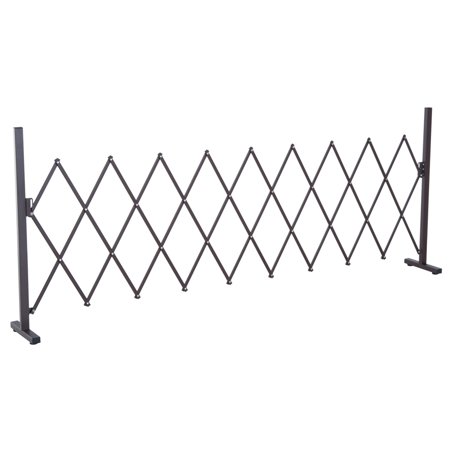 Barrière extensible rétractable barrière de sécurité 250L x 31l x 104H cm alu métal chocolat