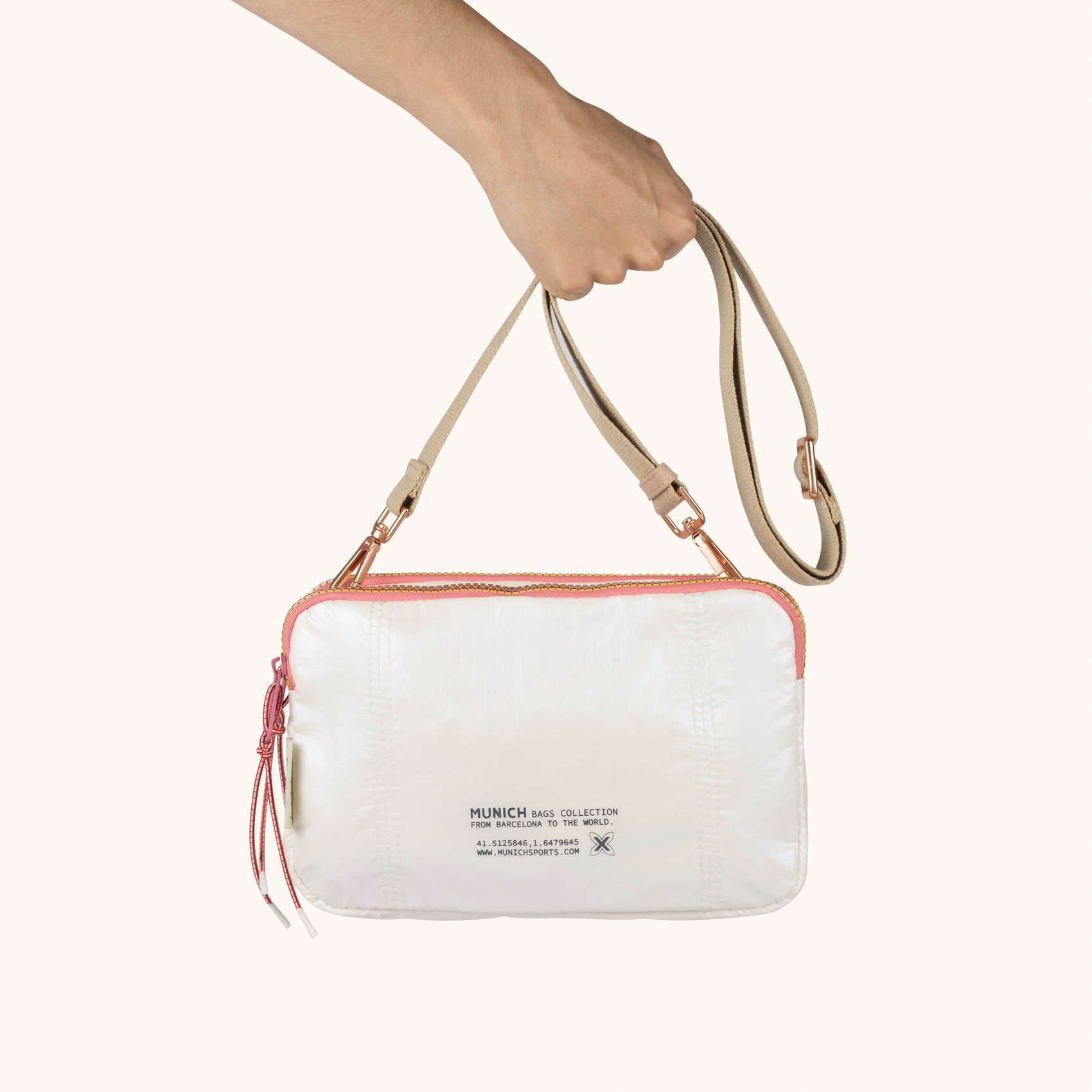 Bolso Bandolera Doble en Poliamida Reciclada DEEP RECYCLED CROSSBODY DOUBLE HONEY