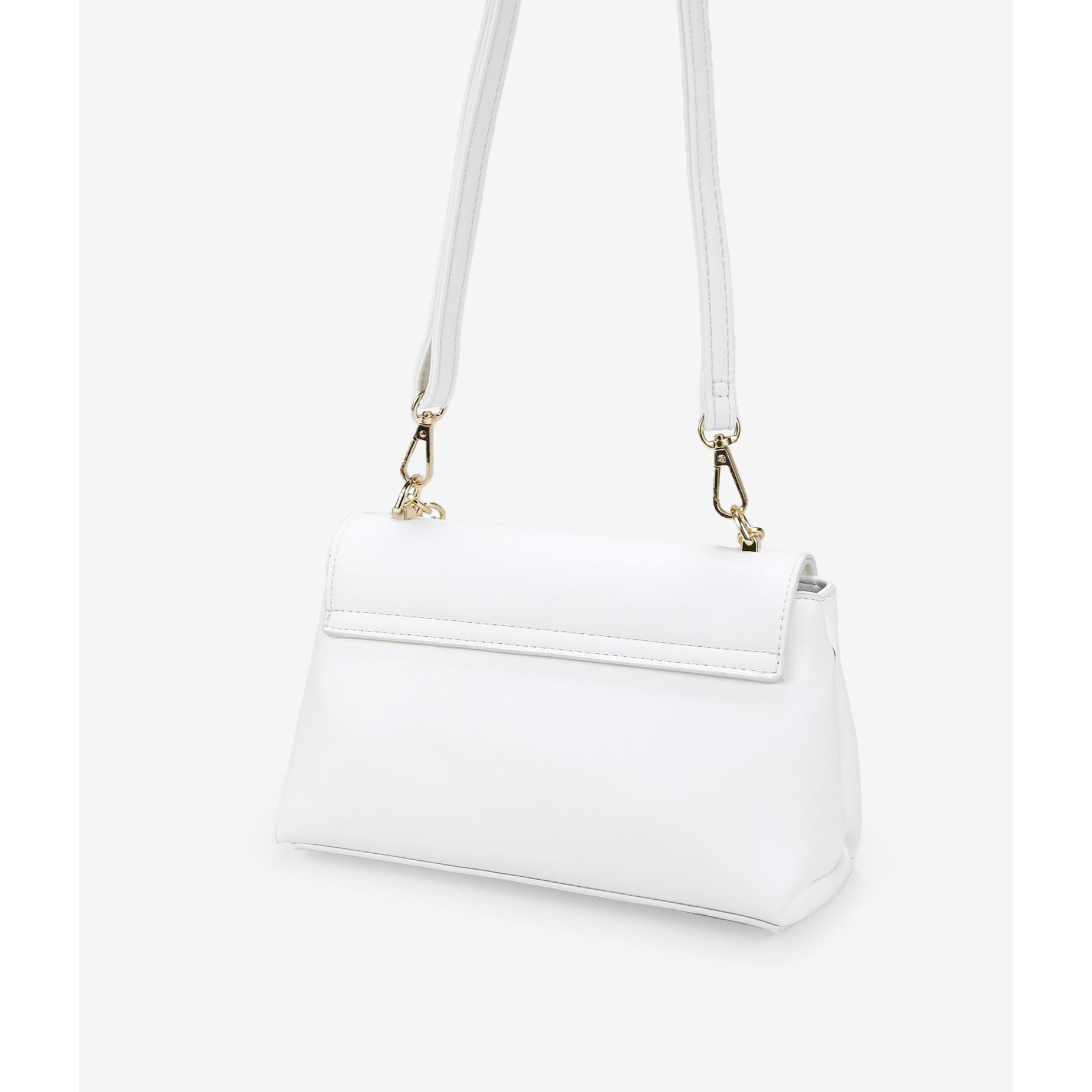 Bolso bandolera blanco con solapa