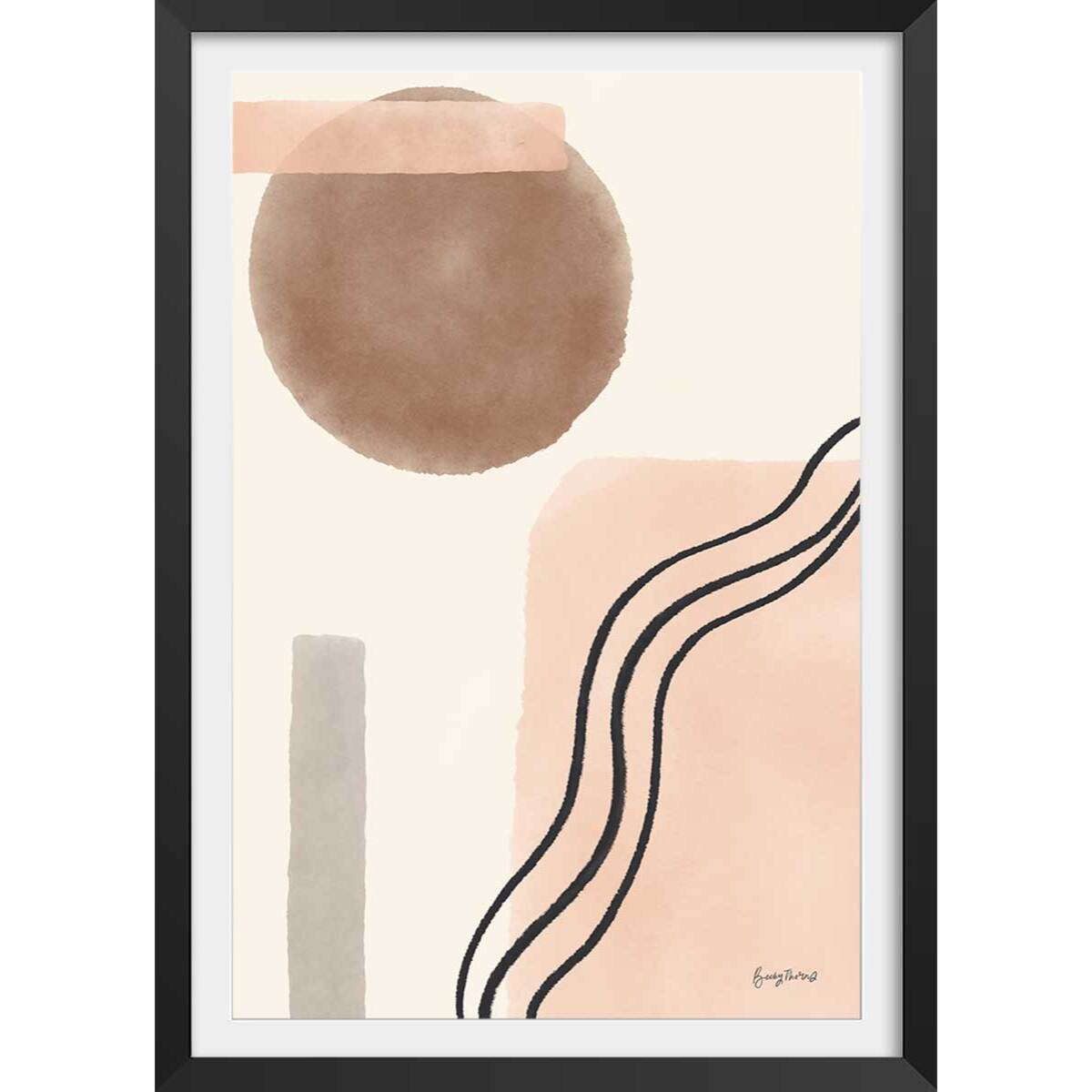 Affiche Graphisme inspiration 50's Affiche + cadre en bois - Noir