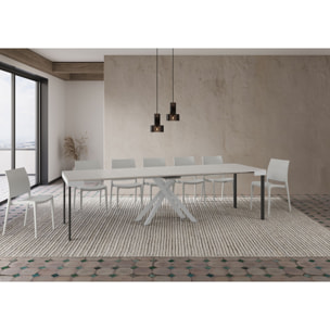 Consolle allungabile 90x40/300 cm Krack Evolution bianco frassino telaio bianco