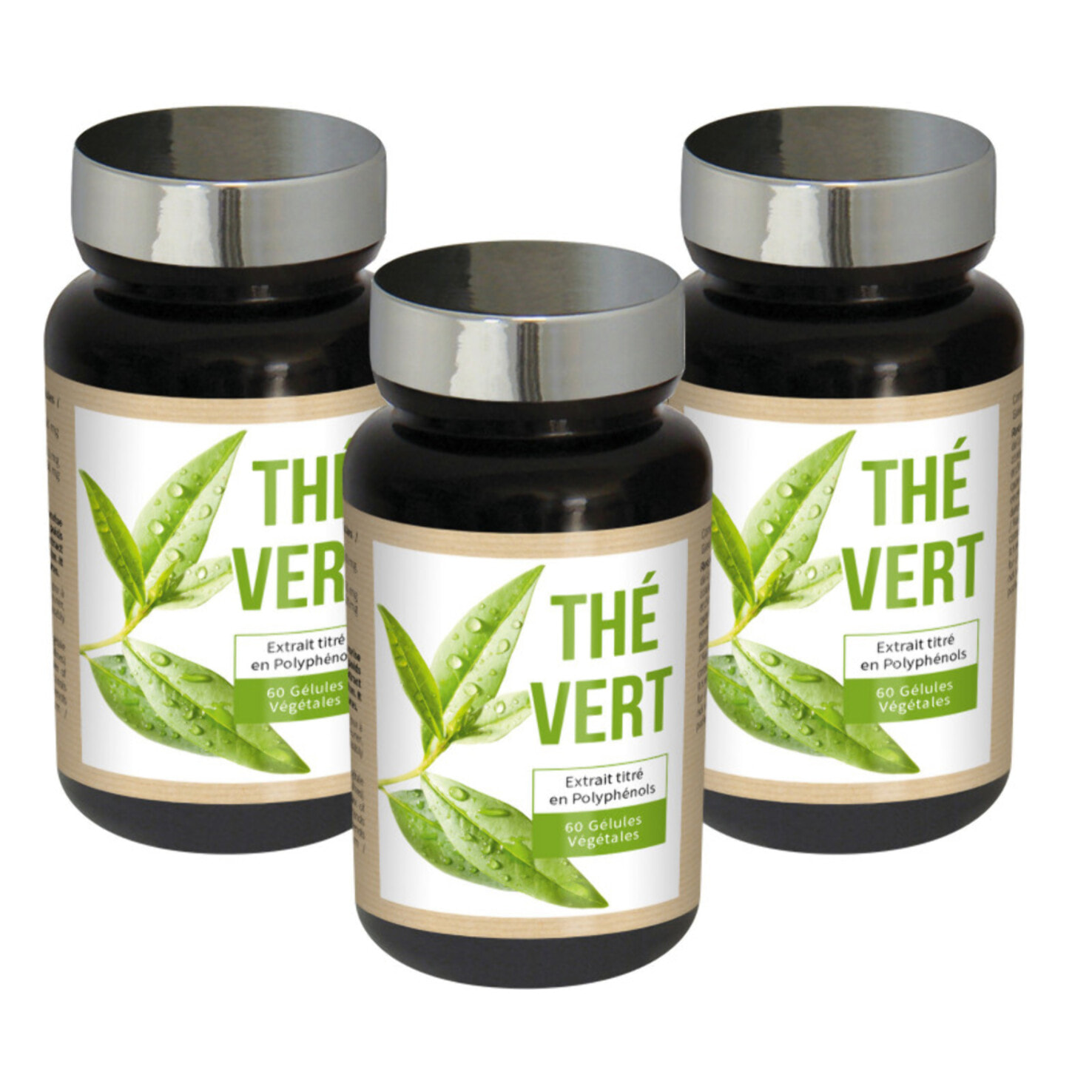 NUTRI EXPERT - Thé Vert - Aide au contrôle du poids - Brûle les graisses - Riche en caféine et antioxydants - Favorise le drainage - 100% extraits d?origine naturelle - Végan - Lot de 3 produits