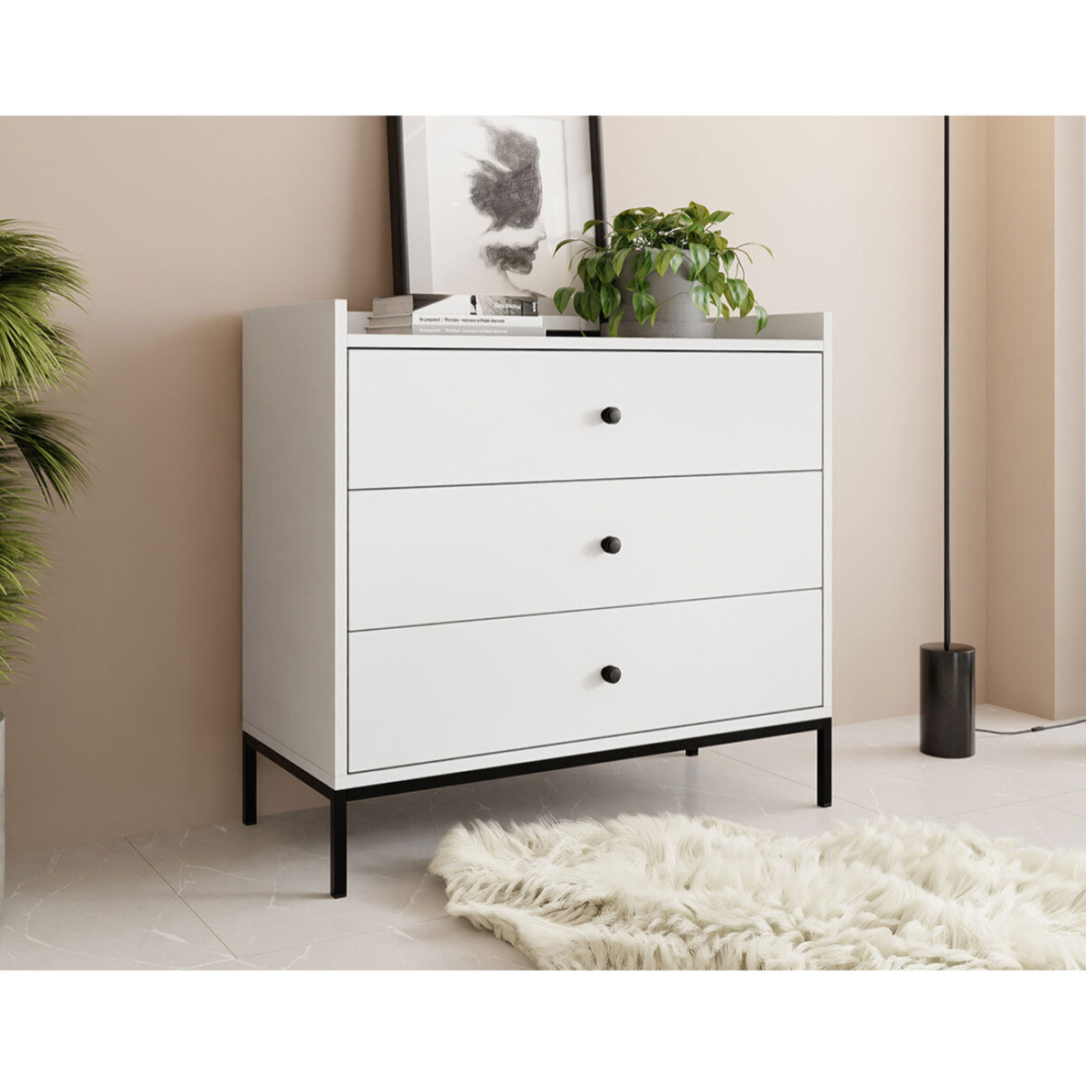 Filipo - commode - blanc - 80 cm - Blanc