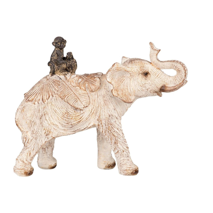 Elefante C/monos Resina 27x9x21 Cm