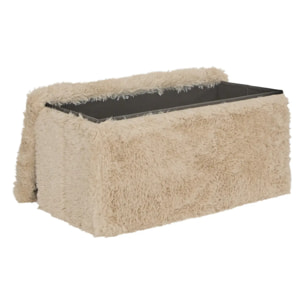 Pouf Duvia rectangulaire pliable 38x76cm beige