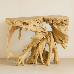 Console en racine de teck blanchi GOBI
