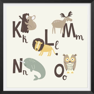Affiche enfant klmno Affiche + cadre en bois - Noir