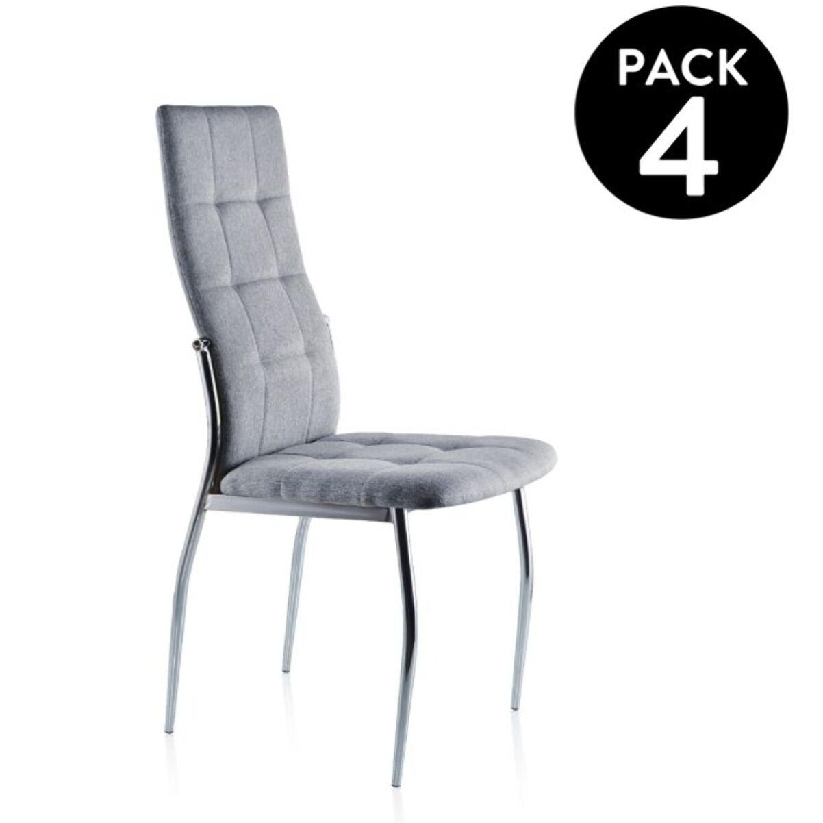 Pack 4 sillas de comedor Diana Tejido - Gris