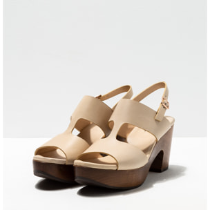 Sandalias con tacón S3270 RESTORED SKIN CREAM/ ST.LAURENT SANDAL color Cream