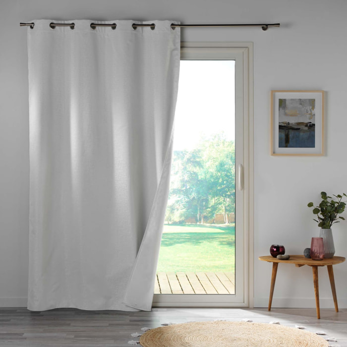 Rideau 100% occultant en microfibre - Blanc