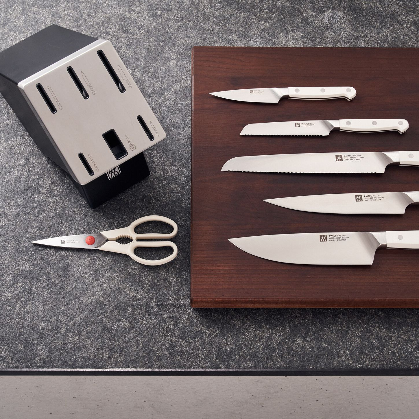 Bloc de couteaux, Sharpblock, 7 pcs, Pro Le Blanc