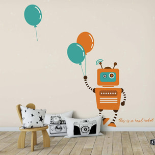 Papier peint enfant ballon robot Intissé