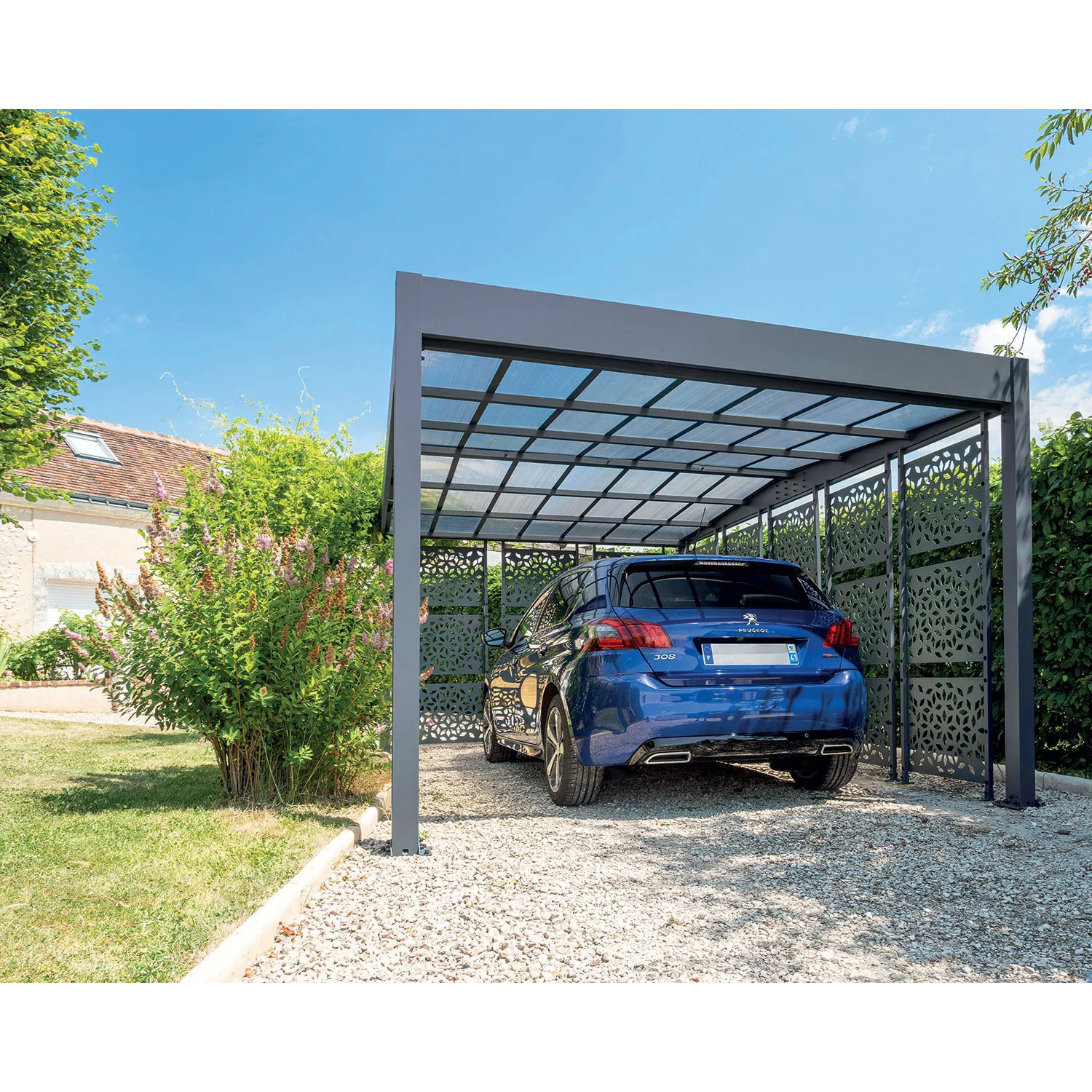 Carport aluminium Trigano - LIBECCIO + 8 claustras - 16 m²