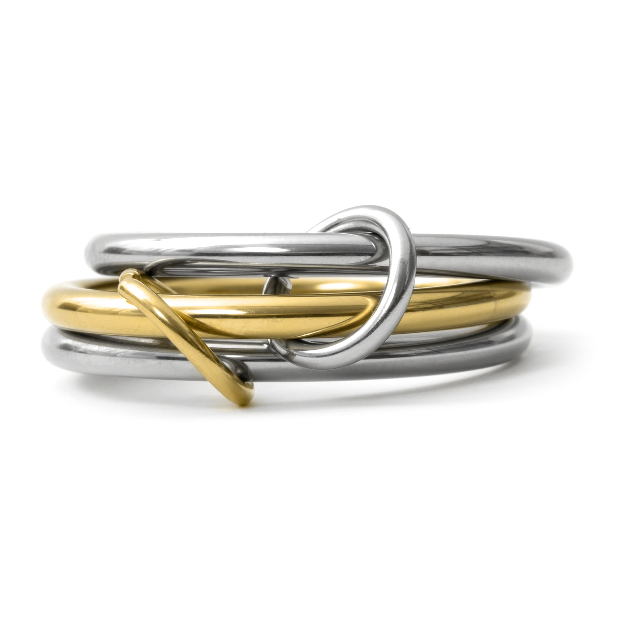 Anillo Lasdu acabado oro 18k y plata