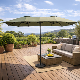 Parasol rectangulaire double 2,7x4,6m vert CABIATE