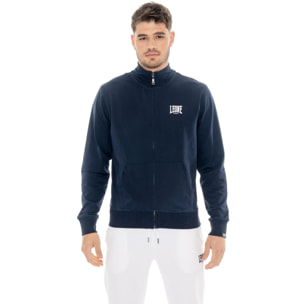 Felpe da uomo in cotone non garzato con zip Leone HJ