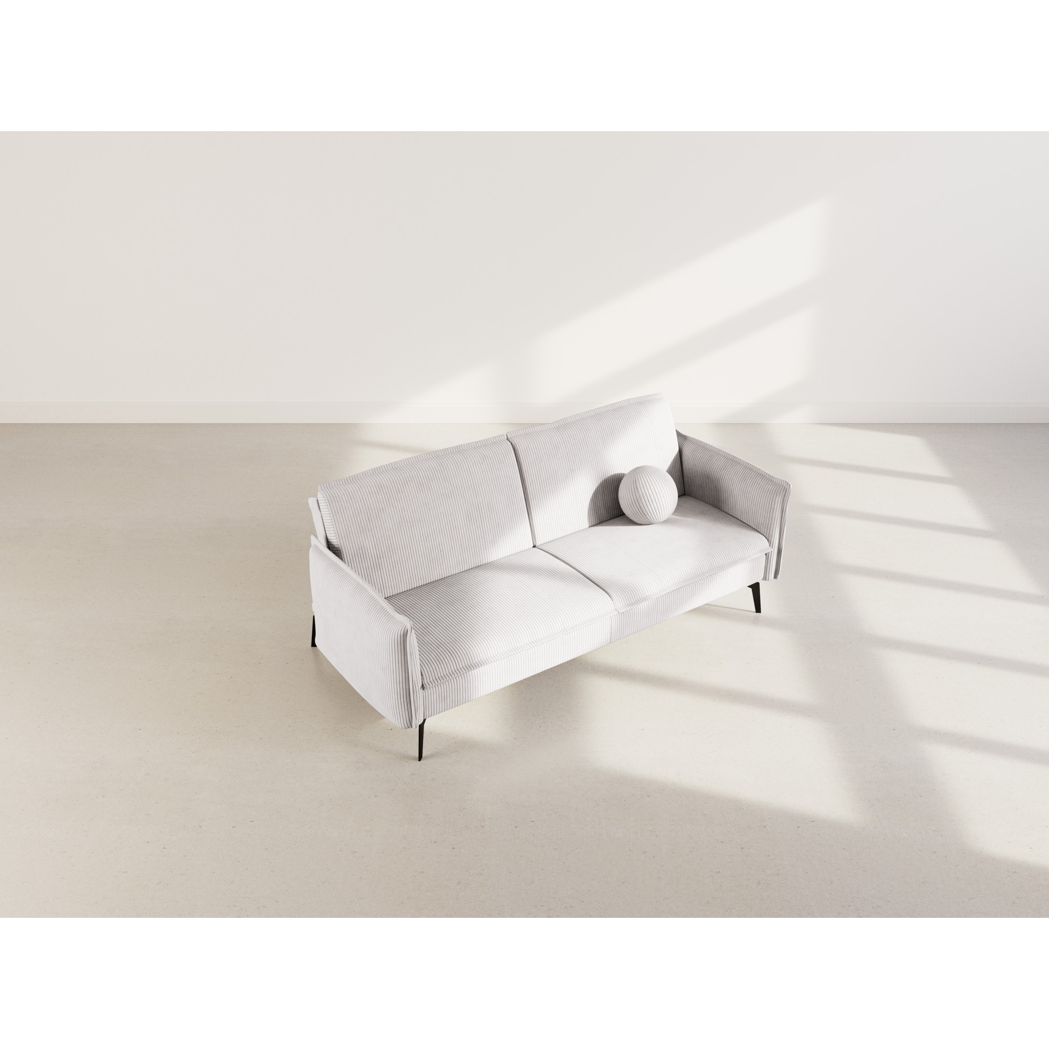 Lexie - Canapé convertible clic-clac 2 places en velours côtelé - Gris clair