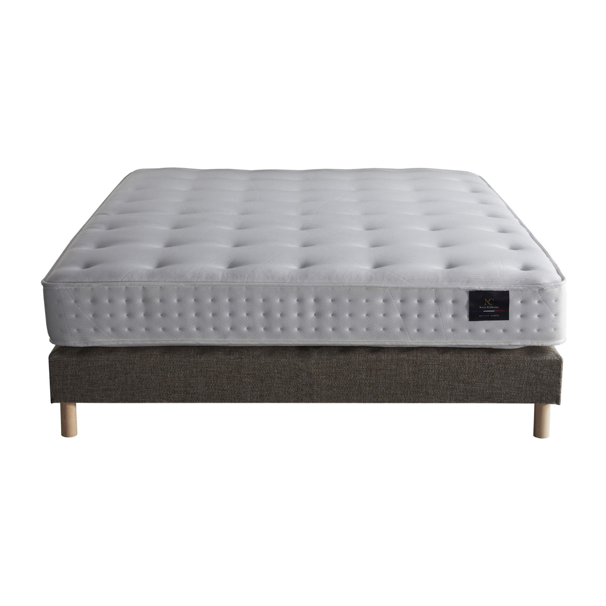 Ensemble matelas 100% latex, CLARTE + Sommier tapissier 11 cm