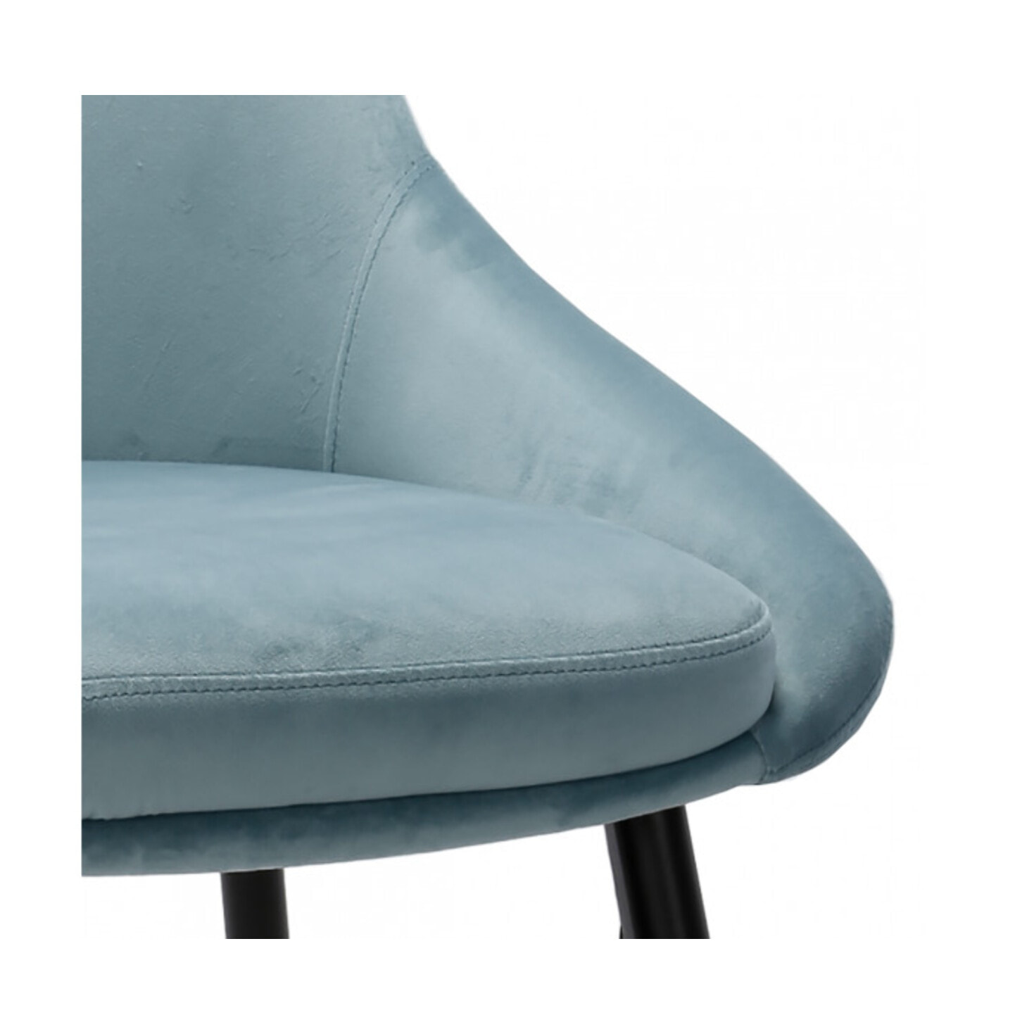 Tabouret de bar en velours avec piètement métal noir - MONDO