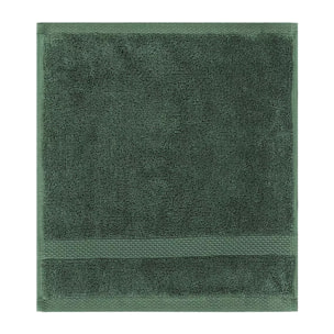 Carre pur coton 550 g/m² uni vert Elea kaki