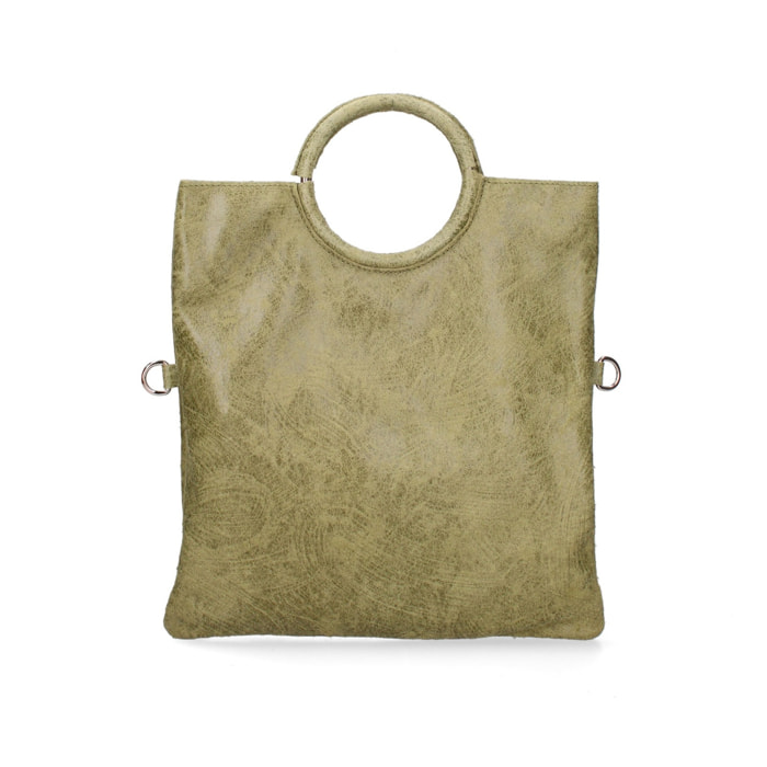 Borsa a mano da donna Made in Italy - Modello Velvet - 100% pelle scamosciata - 29.0 x 30.0 x 1.0 cm