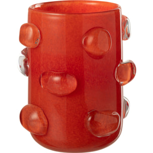 J-Line vase Aruna - verre - rouge - small - Ø 19 cm